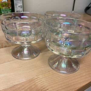 Iridescent Glass Dessert Cups